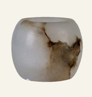 Alabaster circle värmeljushållare offwhite