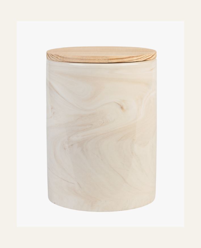 Burk med lock beige - 15 cm ø 10,6 beige - 1