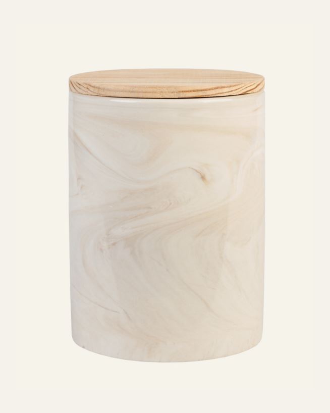 Burk med lock beige - 15 cm ø 10,6 beige - 1