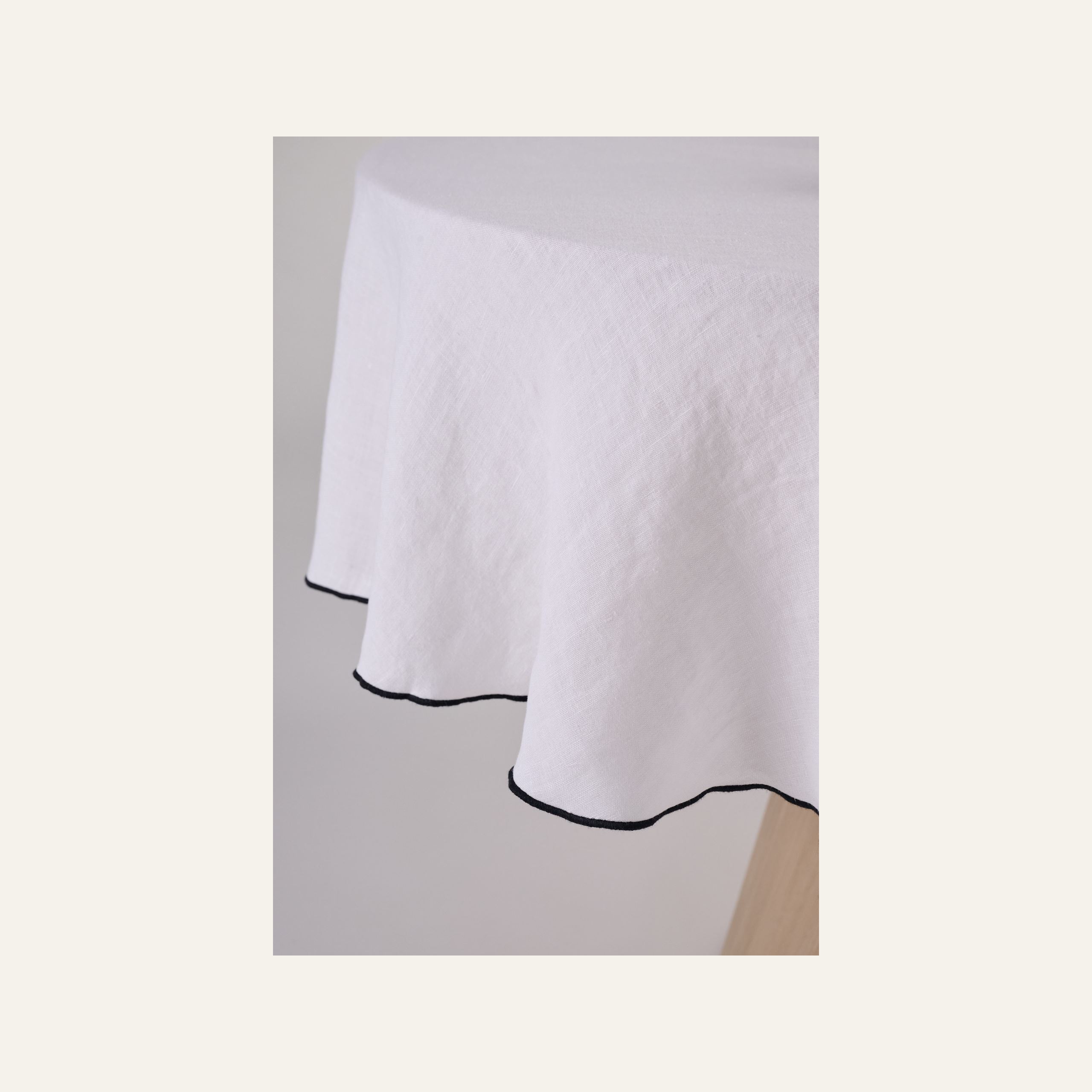 Rund linneduk vit - 3