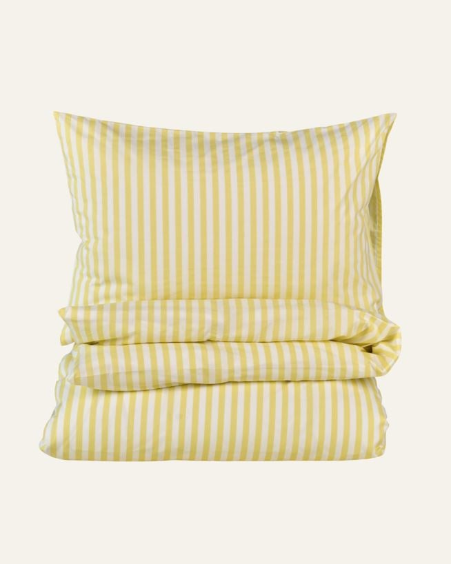 Påslakanset i bomull ljusgul - 230x220 cm/50x60 cm ljusgul - 1
