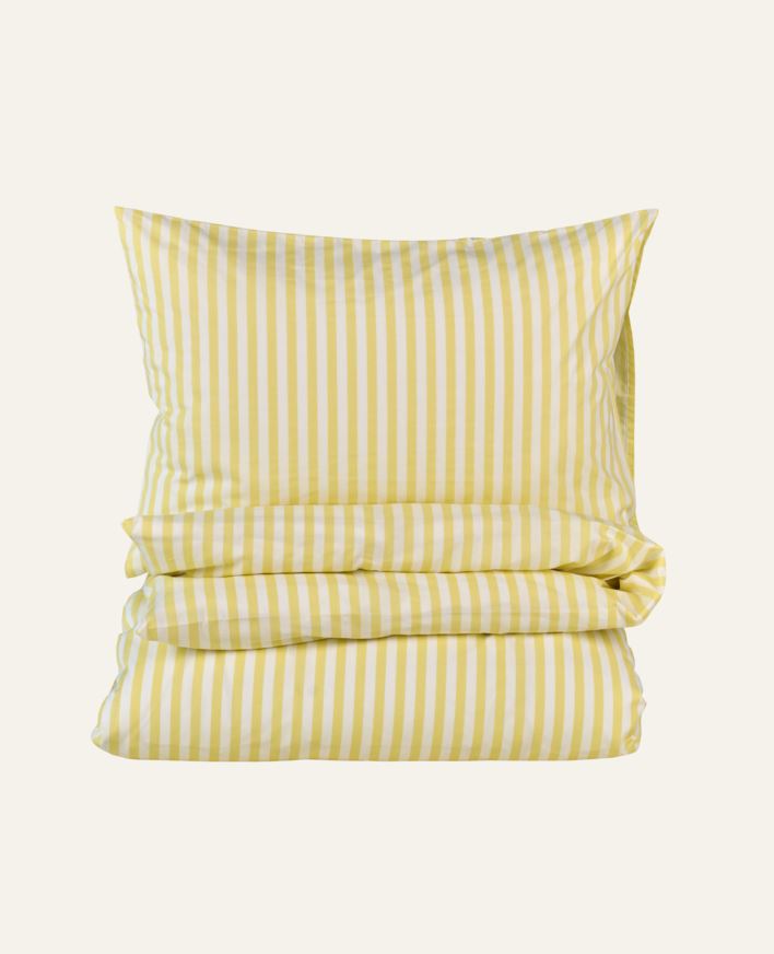 Påslakanset i bomull ljusgul - 230x220 cm/50x60 cm ljusgul - 1