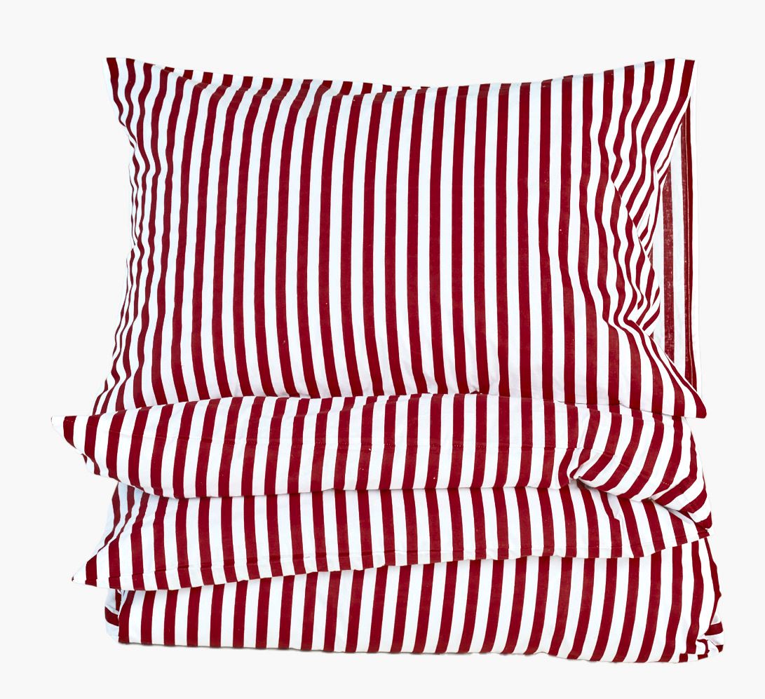 Påslakanset i bomull röd - 150x210 cm röd - 1