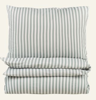 Classic stripe påslakanset i bomull grön