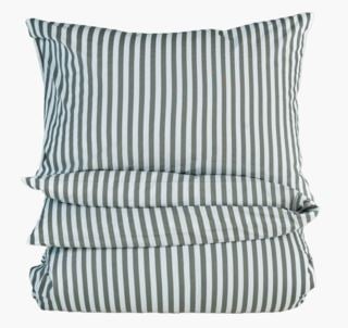 Classic stripe påslakanset i bomull olivgrön