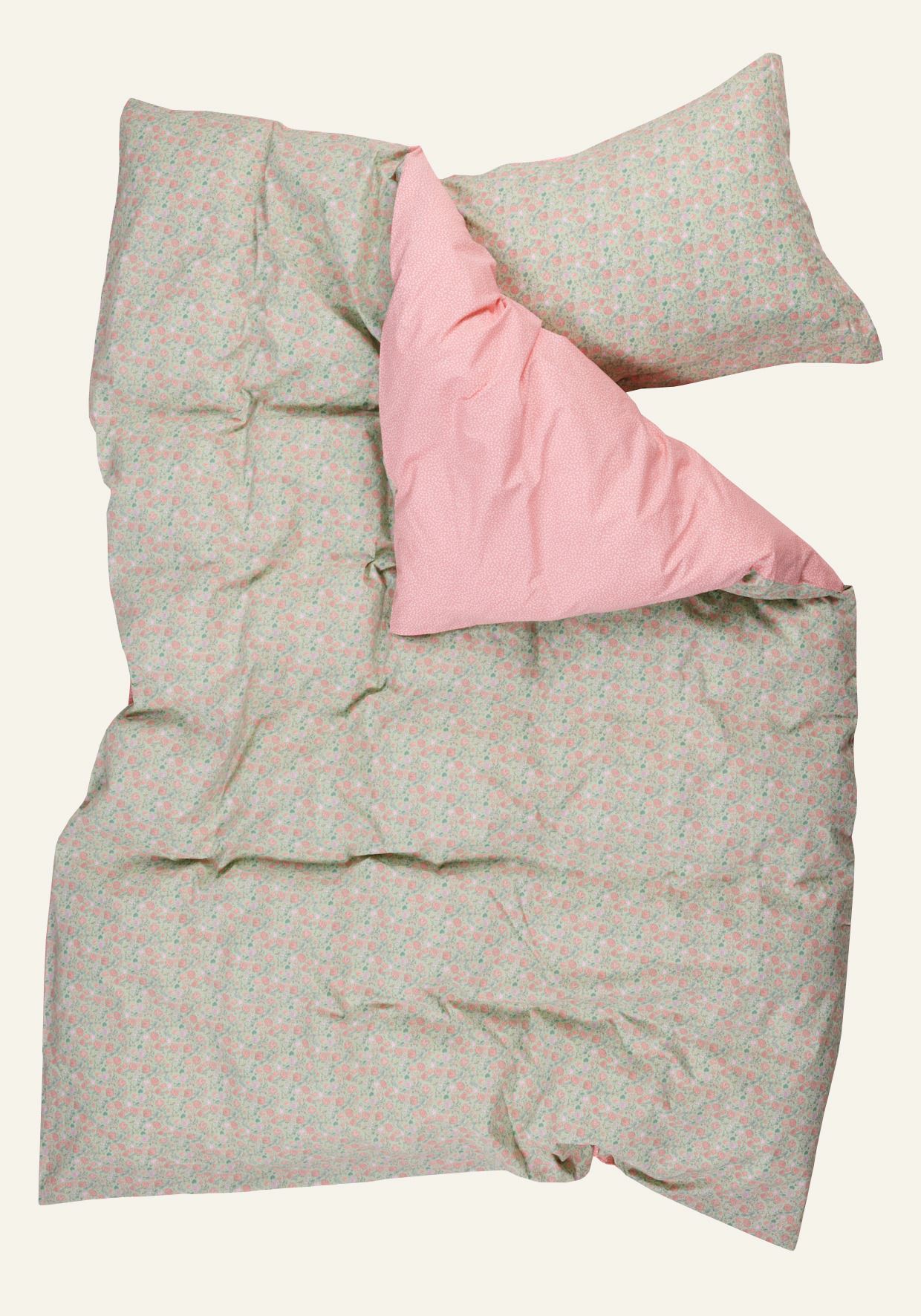 Påslakanset i percale korall - 230x220 cm korall - 1