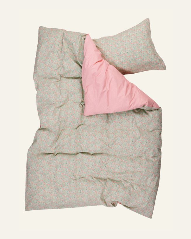 Påslakanset i percale korall - 230x220 cm korall - 1