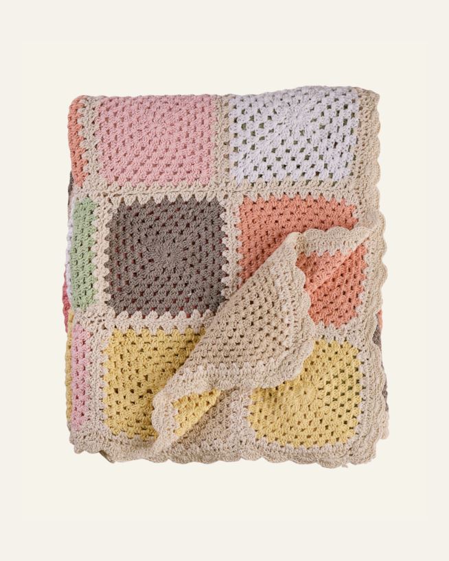 Pläd multi/rosa - 120x150 cm multi/rosa - 1
