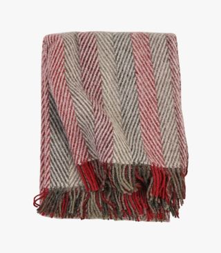 Finse stripe ullpläd multi/röd