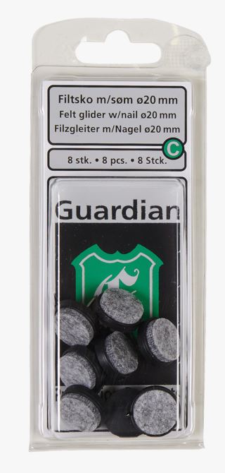 Läs mer om Guardian 8 pk möbeltass med spik svart