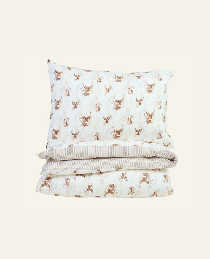 Påslakanset i flanell brun - 150x210+50x60 cm brun - 1