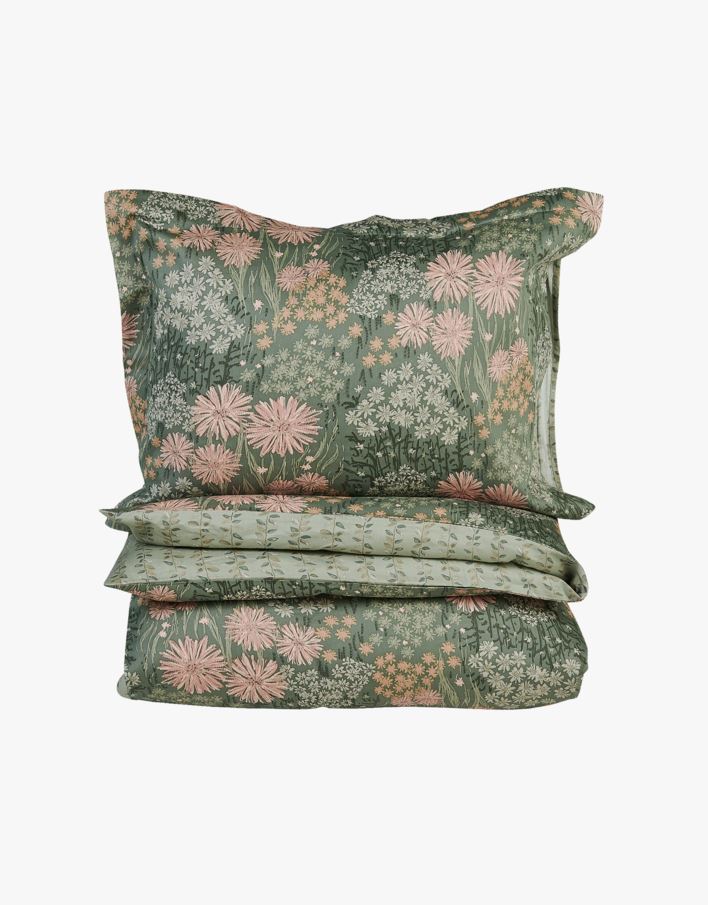 Påslakanset i satin grön - 150x210 cm grön - 1