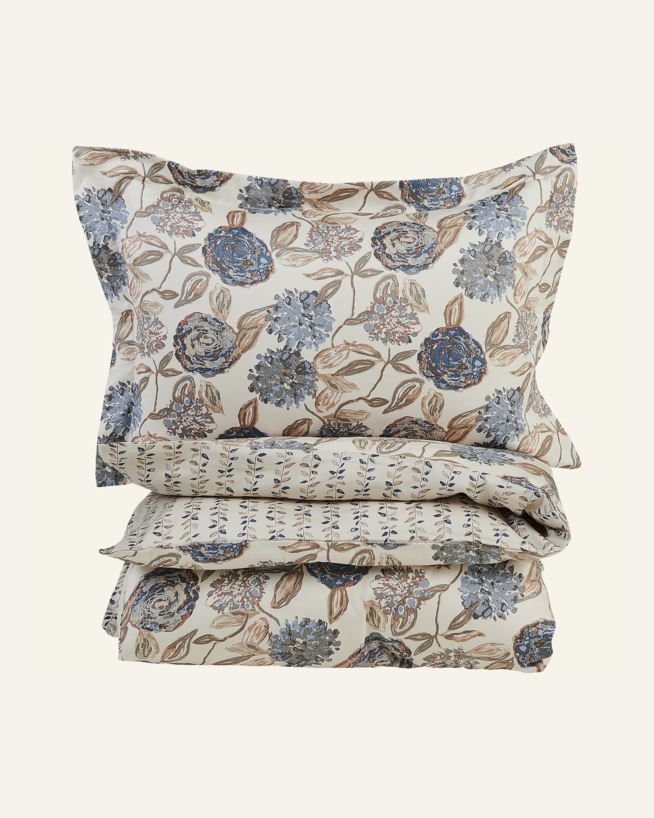 Påslakanset i satin blå - 150x210 cm blå - 1