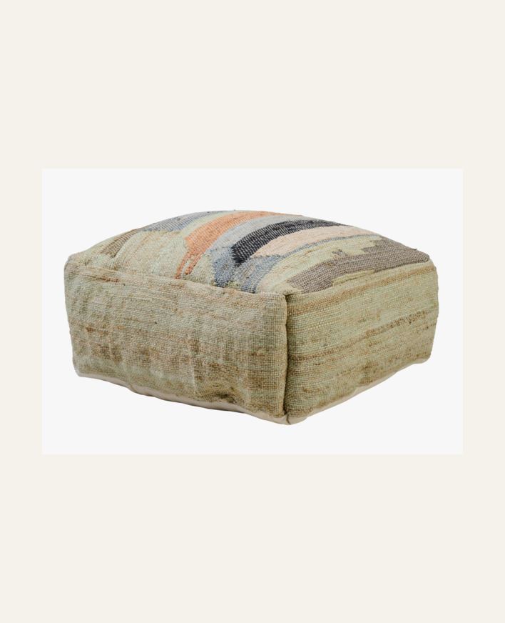 Puff multi/grön - 55x55x22 cm multi/grön - 1