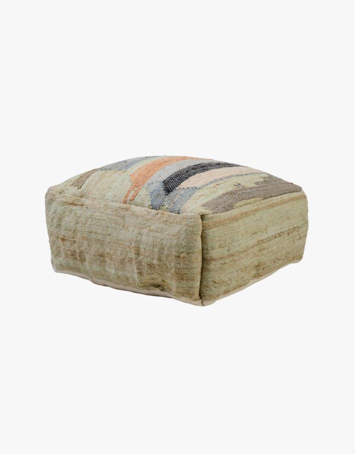 Puff multi/grön - 55x55x22 cm multi/grön - 1