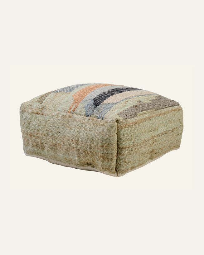 Puff multi/grön - 55x55x22 cm multi/grön - 1