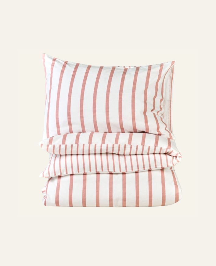 Påslakanset i flanell gammelrosa - 150x210 cm/50x60 cm gammelrosa - 1