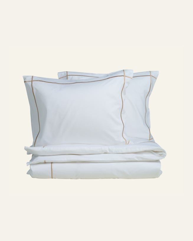 Påslakanset i satin sand - 150x210 cm sand - 1