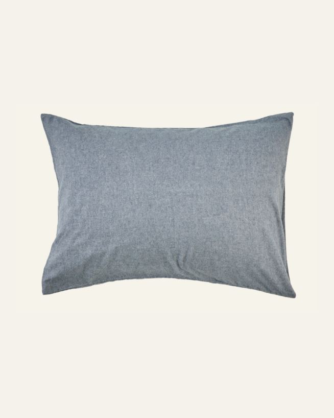 Örngott i garnfärgad bomull gråblå - 50x60 cm gråblå - 1