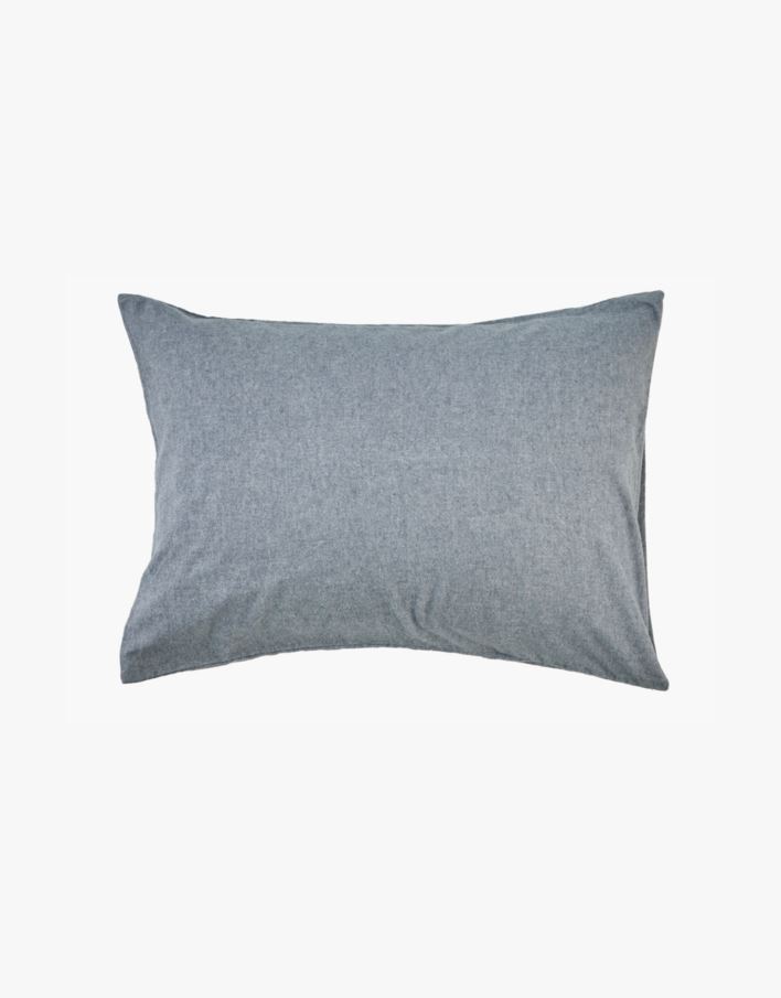 Örngott i garnfärgad bomull gråblå - 50x60 cm gråblå - 1