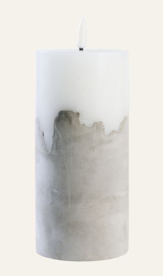 Concrete led-blockljus vit