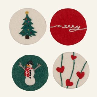 Christmas 4-pack glasunderlägg multi
