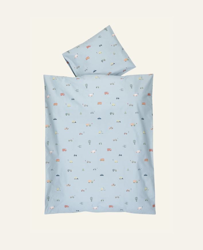 Påslakanset baby blå - 100x130 cm blå - 1