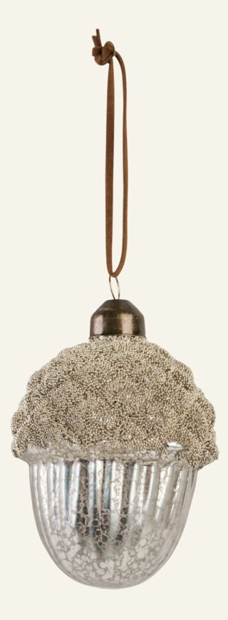 Silver acorn julgransdekoration silver