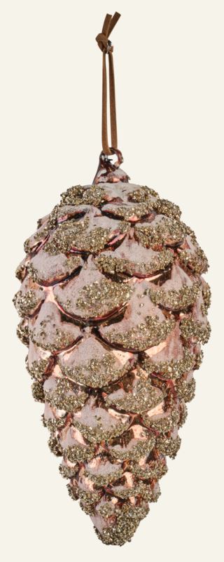 Glittery cone julgransdekoration brun