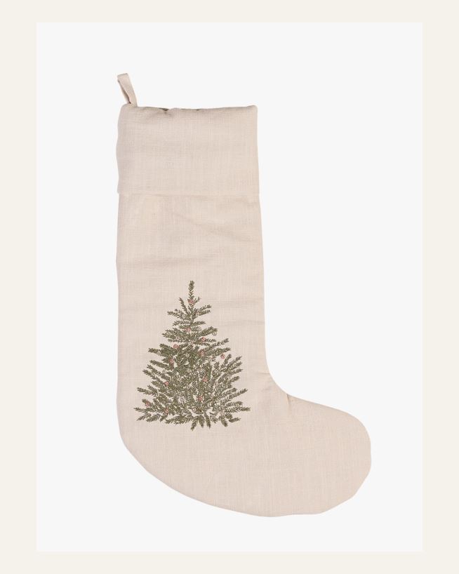 Julstrumpa beige - 18x45 cm beige - 1