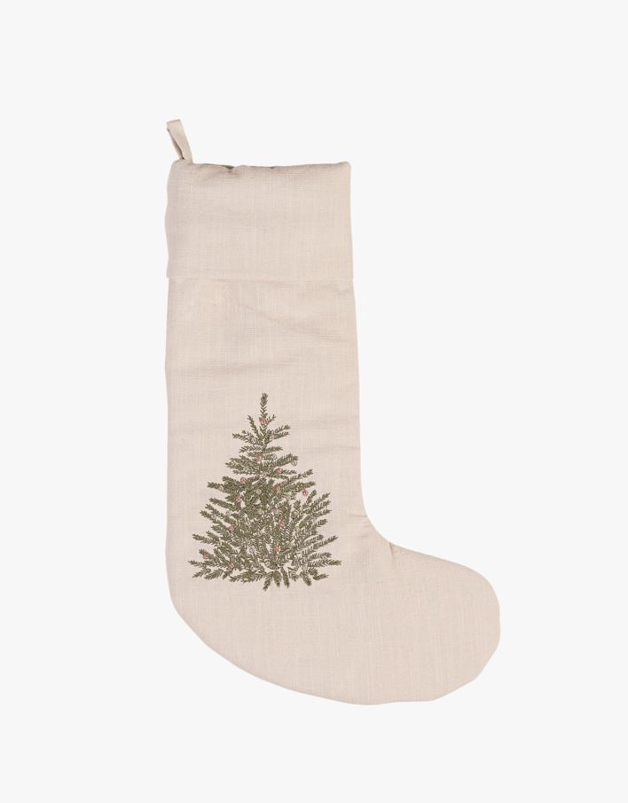 Julstrumpa beige - 18x45 cm beige - 1