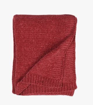 Chenille pläd röd