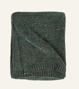 Chenille pläd grön