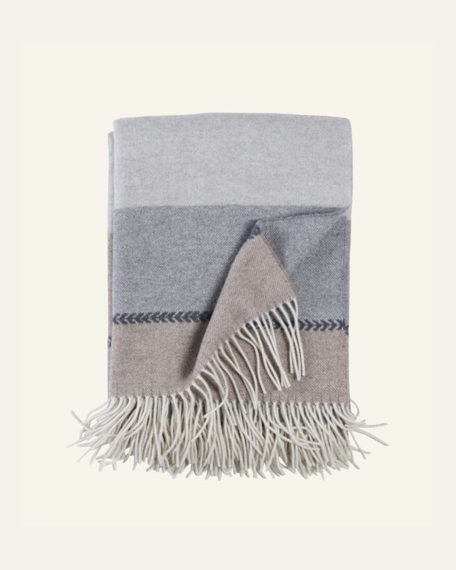 Ullpläd beige - 130x170 cm beige - 1