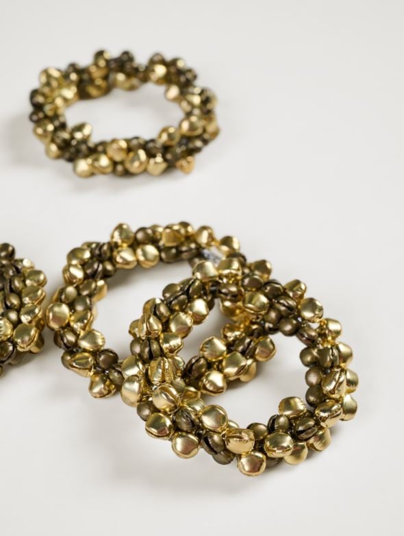 4-pack servettringar guld - 5
