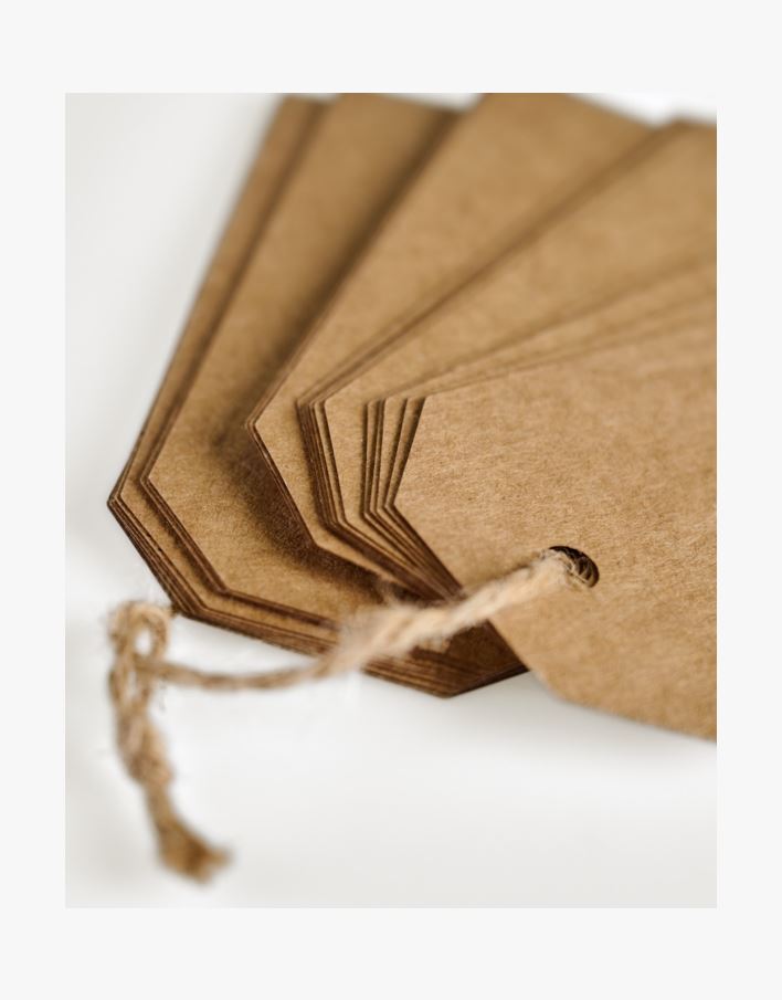 Presentetikett 24st natur - 5x10 cm natur - 1