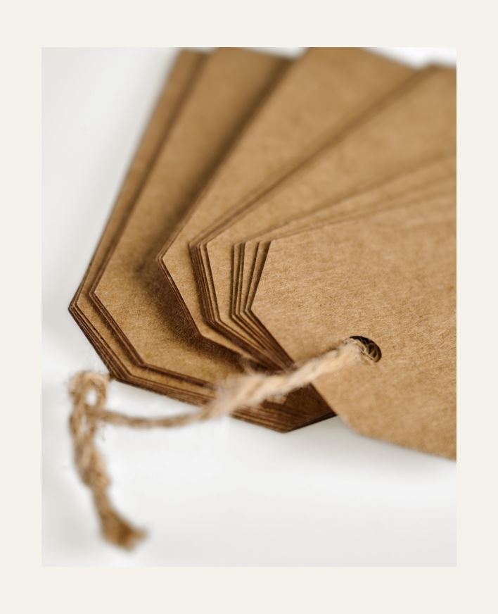 Presentetikett 24st natur - 5x10 cm natur - 1