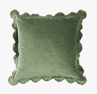 Sanna Scallop kuddfodral mörkgrön