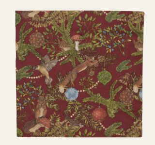 NW Peekaboo middagsservetter mörkröd