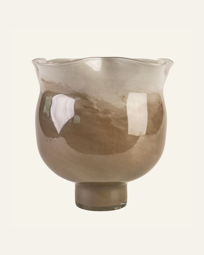 Värmeljushållare ljusbrun - 25x25x23 cm ljusbrun - 1