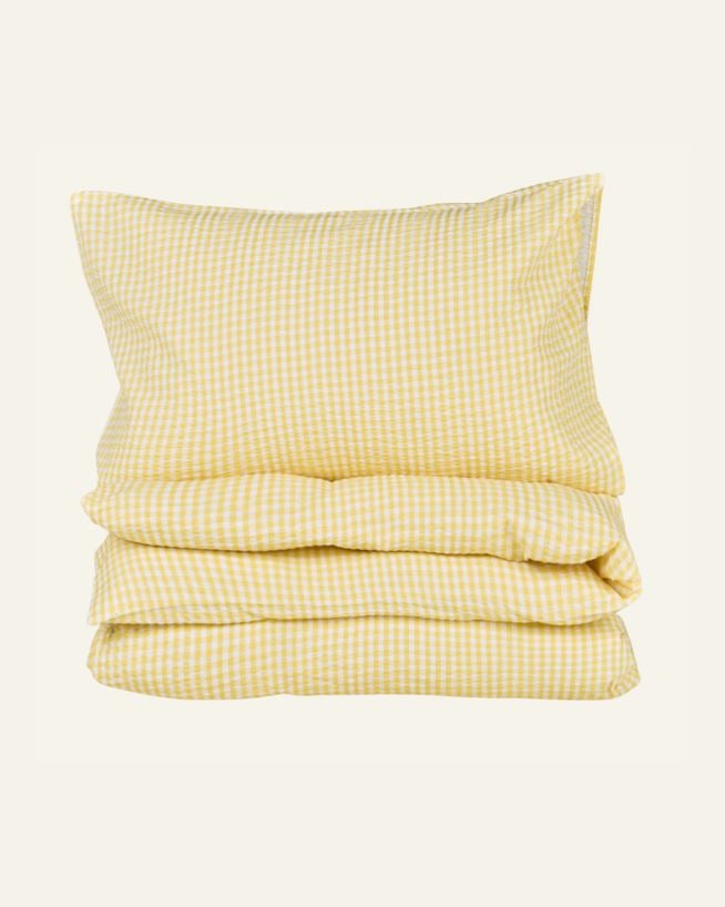 Påslakanset i bäckebölja gul - 150x210 cm/50x60 cm gul - 1