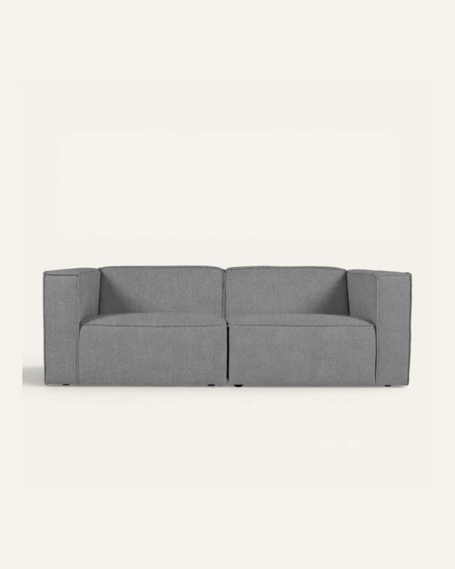 Modulsoffa 2 delar armstöd grå - 220x93x73 cm grå - 1