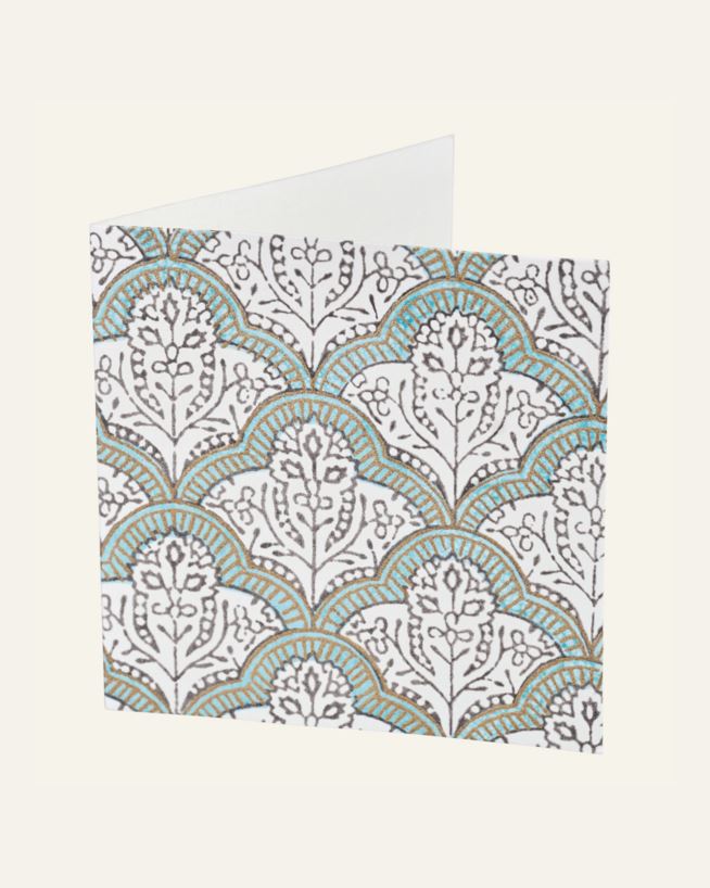 Kort med kuvert ljusblå - 12,7x12,7 cm ljusblå - 1
