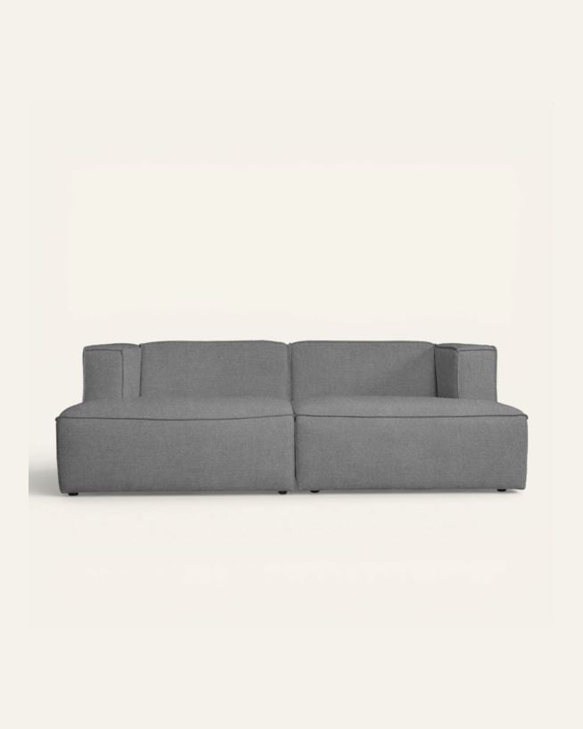 3-sits modulsoffa med schäslong grå - 228x154x73 cm grå - 1