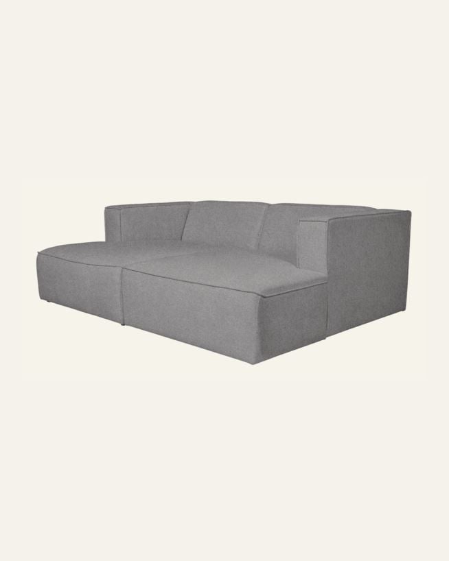 3-sits modulsoffa med schäslong grå - 228x154x73 cm grå - 1
