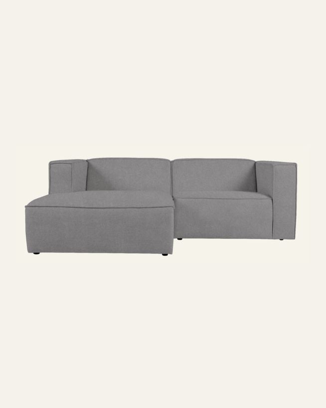 Modulsoffa 2 delar schäslong vänster grå - 224x154x73 cm grå - 1