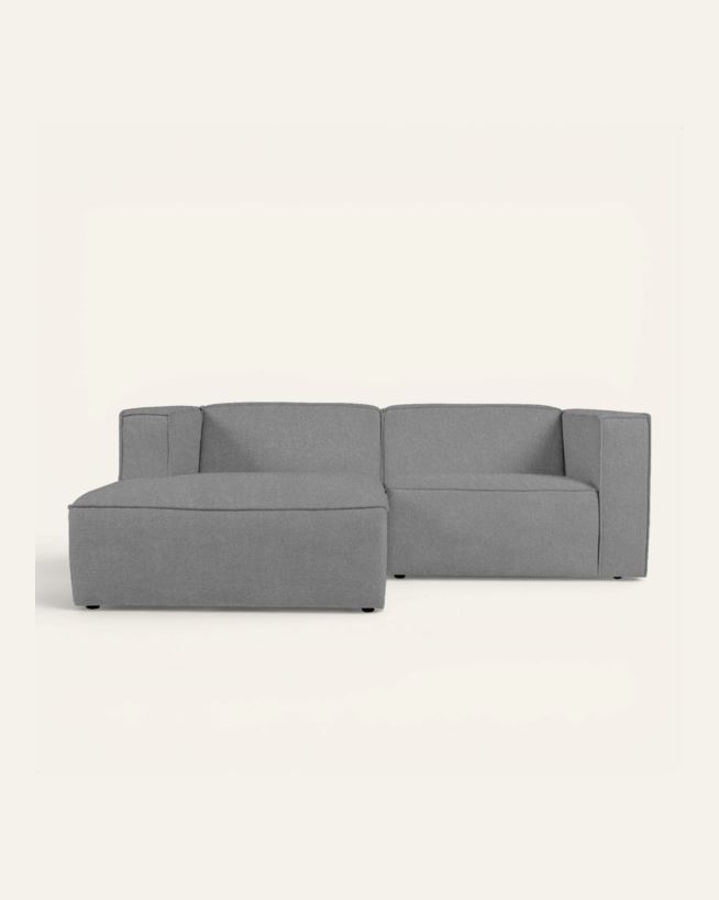 Modulsoffa 2 delar schäslong vänster grå - 224x154x73 cm grå - 1