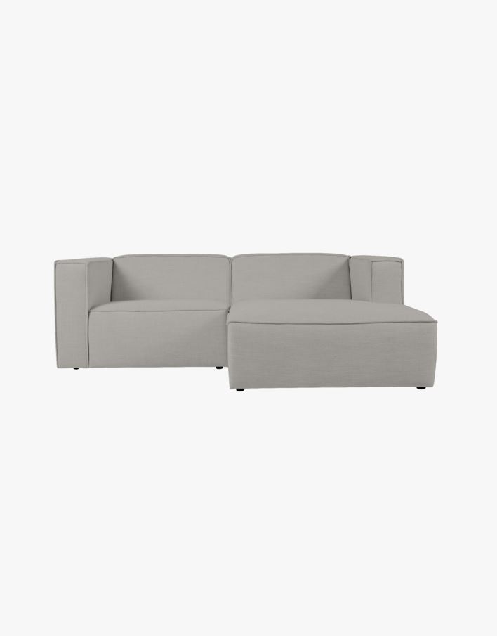 2 delar med schäslong höger grå - 224x154x73 cm grå - 1
