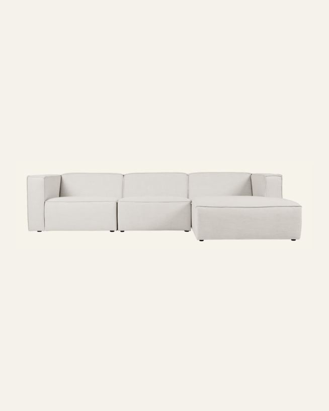 Modulsoffa 3 delar schäslong höger natur - 314x154x73 cm natur - 1