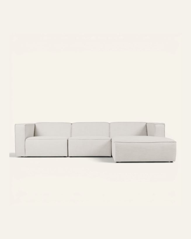 Modulsoffa 3 delar schäslong höger natur - 314x154x73 cm natur - 1